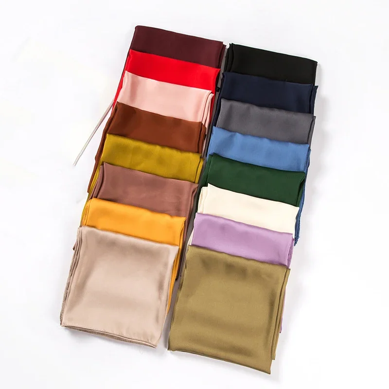 Silk Scarf Square - Satin-Schal für Damen 70cm Einfarbig Glatte