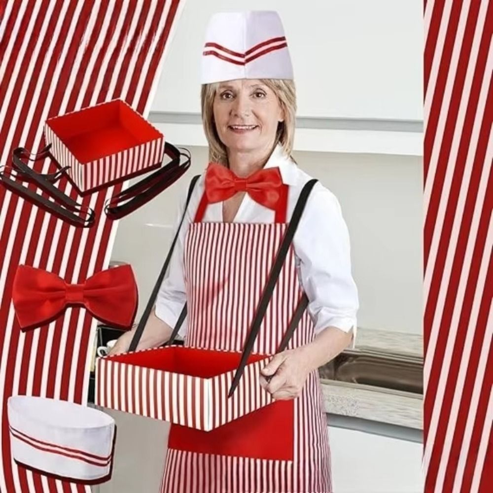 Women Kitchen Accessories - Karneval Zirkus Kellner Cosplay Schürze mit