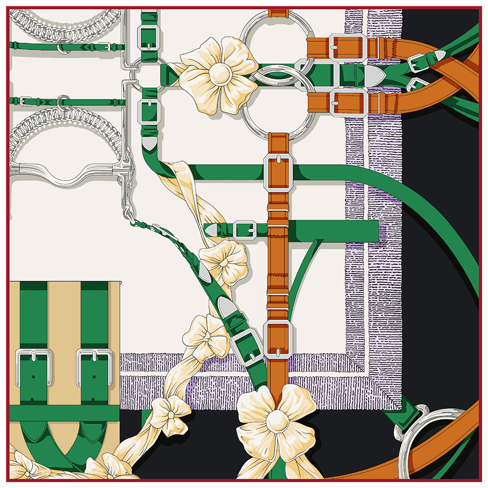 Silk Scarf Square - 90 cm Neue Design Gürtel Twill