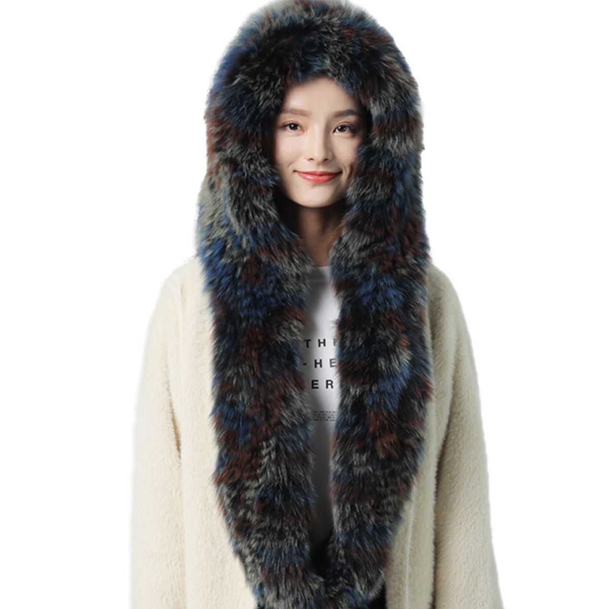 Women Accessories Sale - Neue Echt Kaninchen Fell Schal Verdickt
