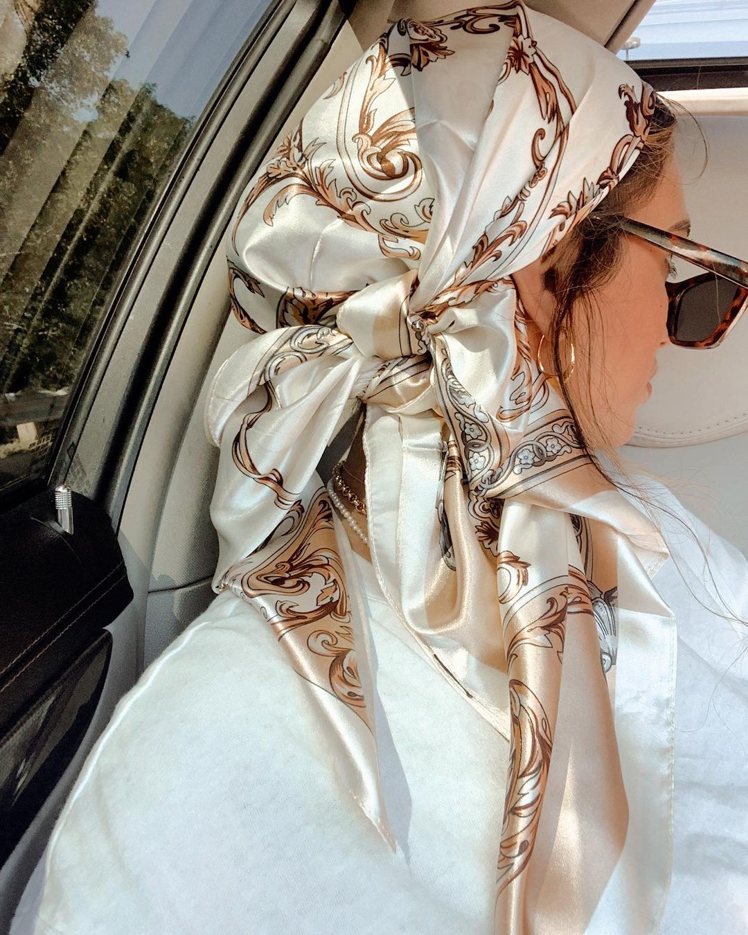 Silk Scarf Square - Satin-Quadrat-Schal für Damen, muslimischer Hijab, elegant,