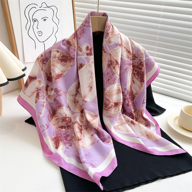 Silk Scarf Square - Retro 90cm bedruckte große quadratische Schal
