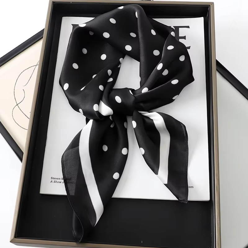 Silk Scarf Square - Luxus Dame Haar Dot Schal Weibliche