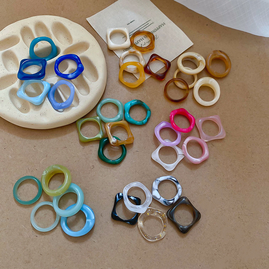 5PCS SET Trendy Bunte Geometri – Women'S Emo Accessories Bewertung und Preis